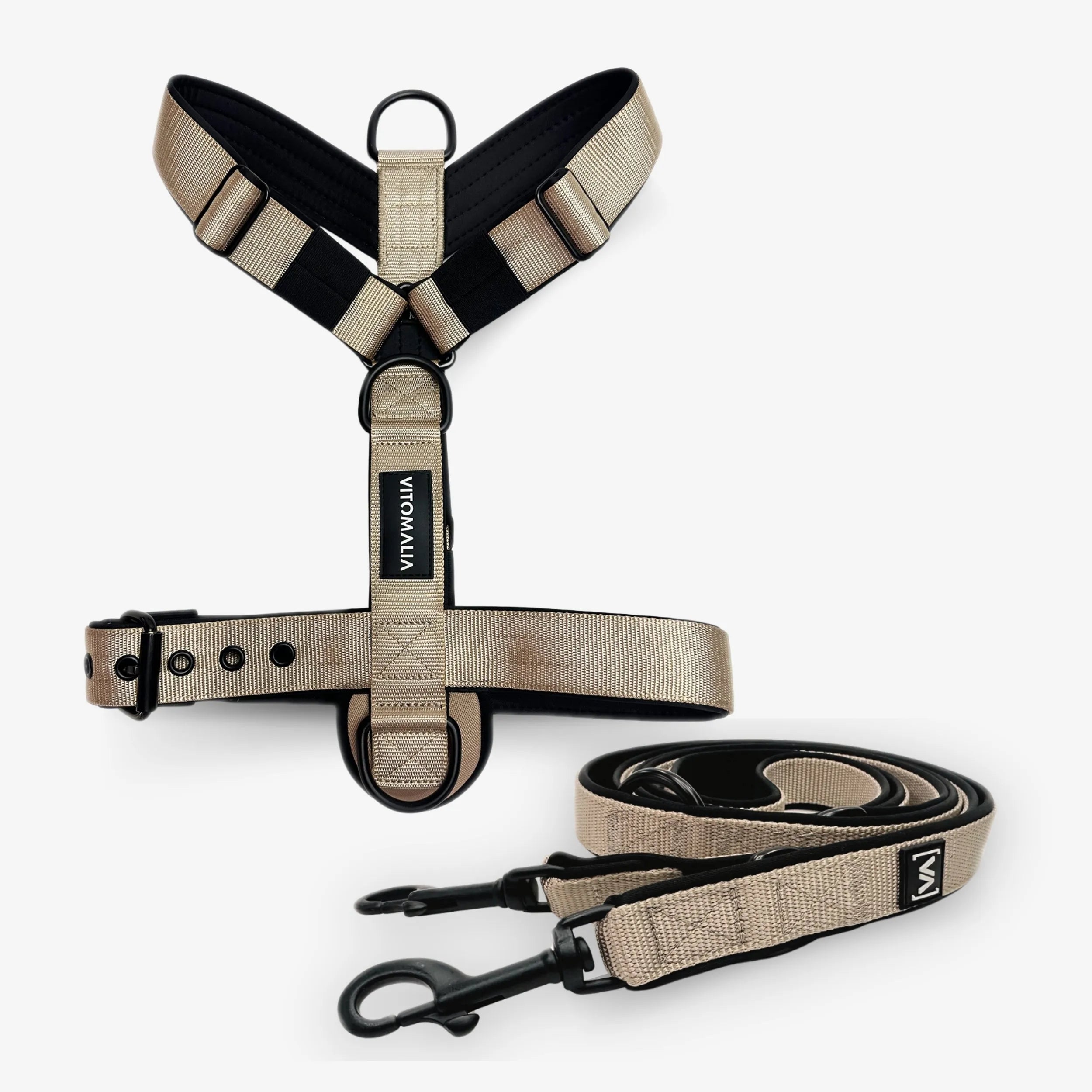 Bundle Classic Edition Beige Set - Y-Geschirr + 2,2m verstellbare Hundeleine