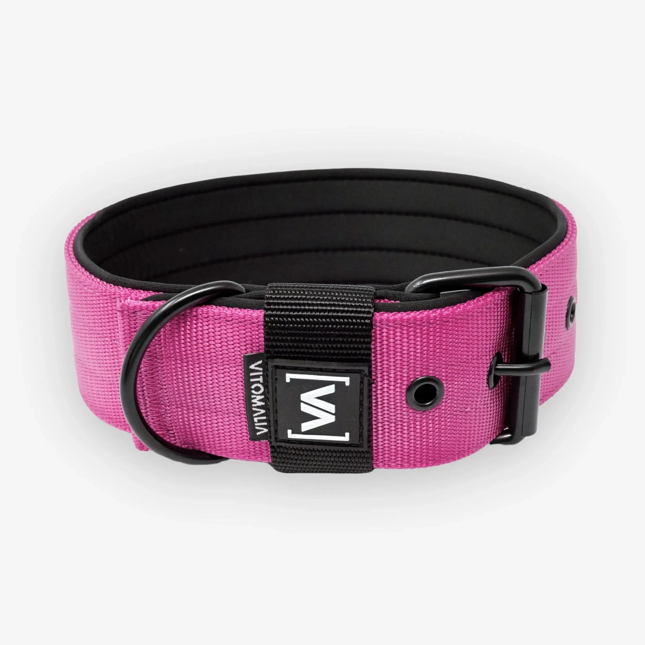 Klassisches Hundehalsband mit abstehender Innenfütterung - Nero Pink