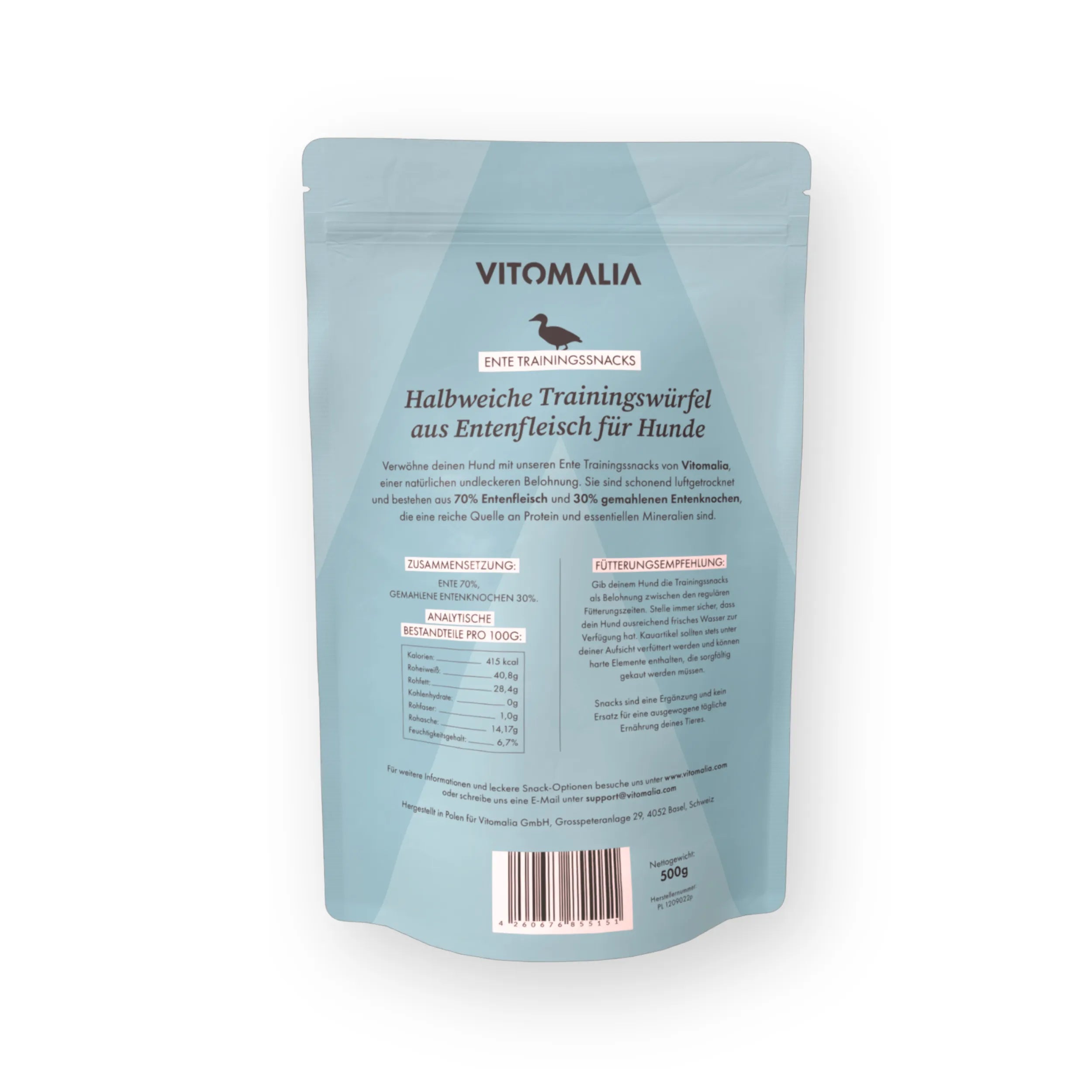 Ente Trainingssnacks - 500g - Vitomalia - Trainingssnacks