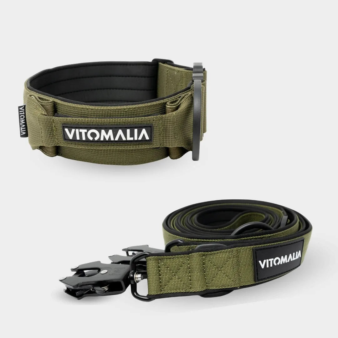 Bundle Extreme Edition Khaki Set - Collar + 2.2m triple adjustable Dog Leash