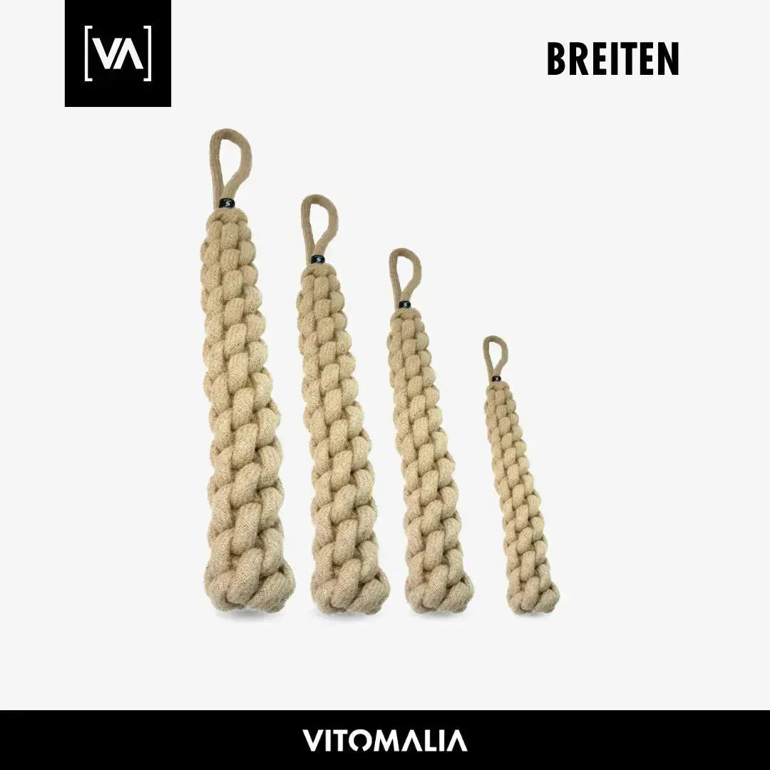 Geflochtener Zerr-Dummy für Hunde: 100% Naturhanf, handgeknotet - Eco Tug - Vitomalia -