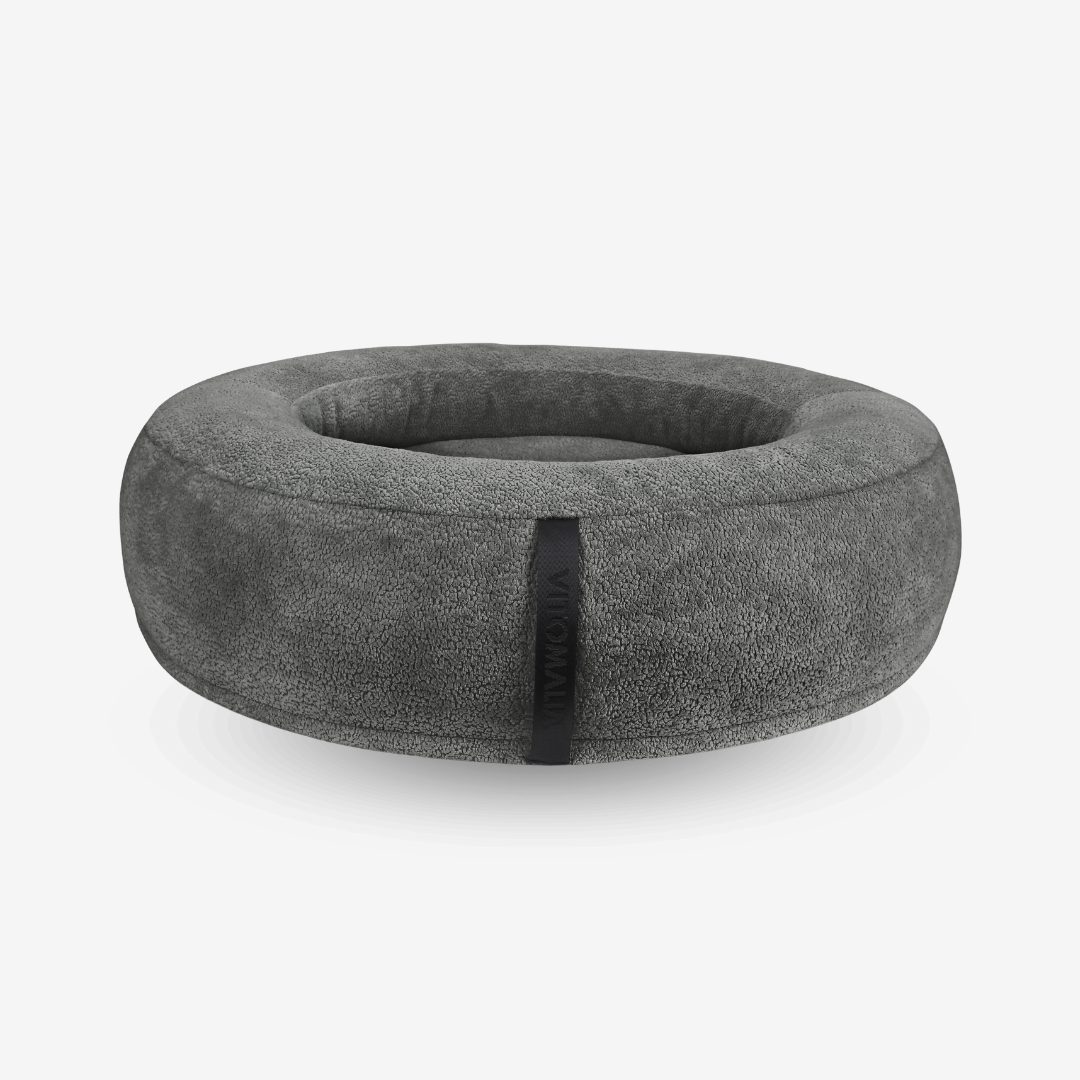 Orthopädisches Donut Hundebett – RePET Teddy in Grau