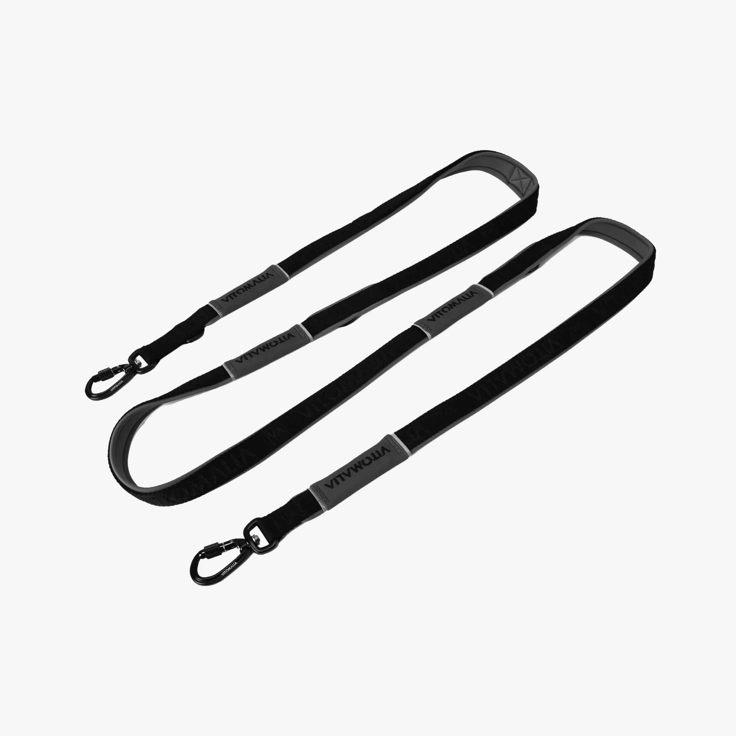 Reflective 3-way adjustable Dog Leash anthracite - 2.2m