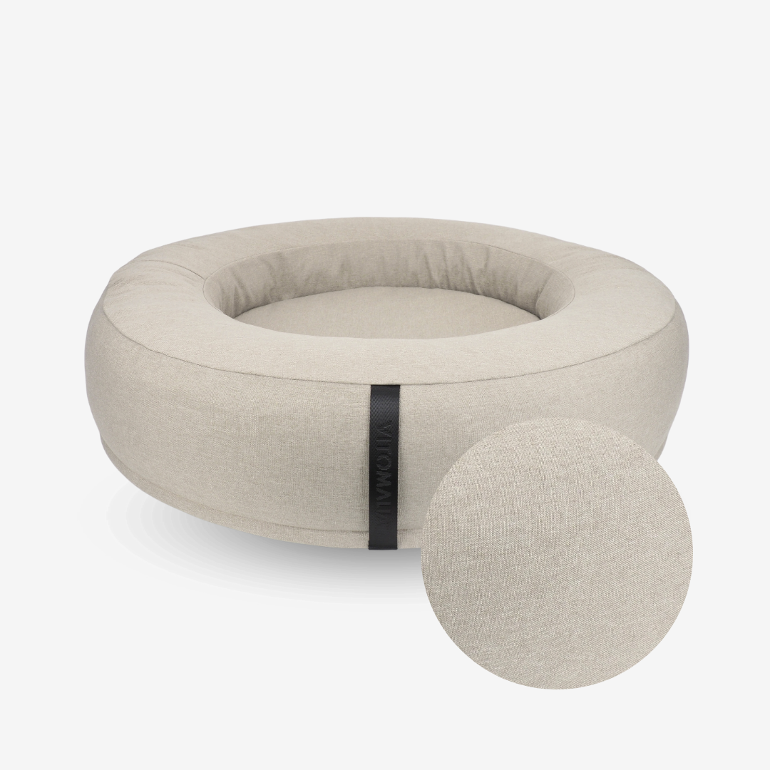 Cover Donut Hundebettbezug – RePET Linen in Beige