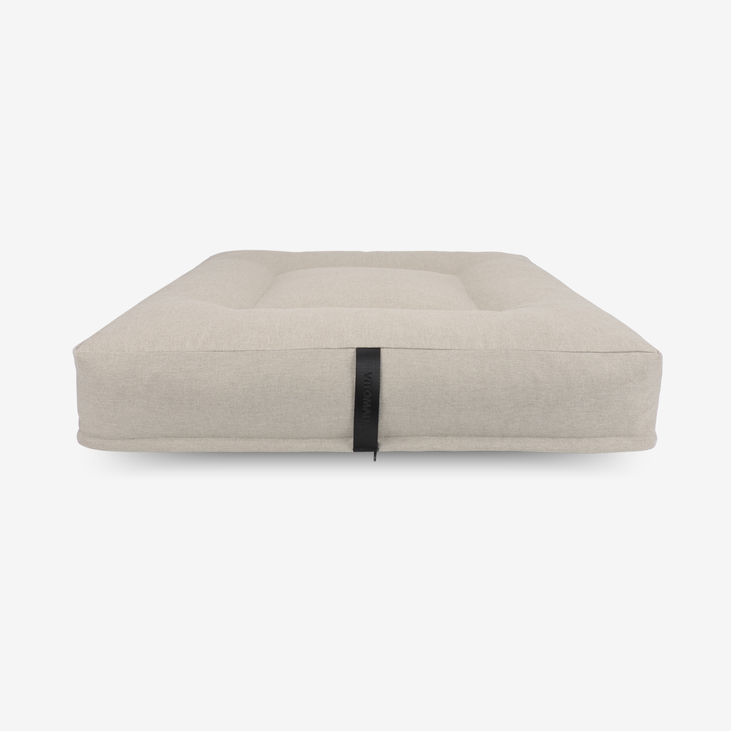 Square ergonomic dog cushion - RePET Linen in beige