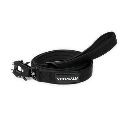 Hundeleine Extreme Edition Schwarz - 1,5m mit Handschlaufe - Vitomalia - Hundeleine mit Handschlaufe